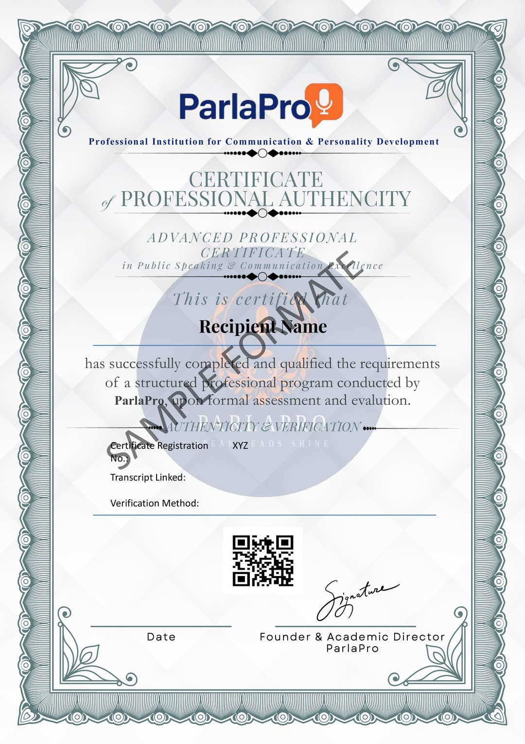 ParlaPro Certificate
